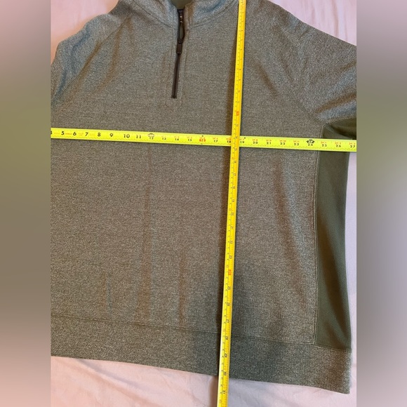 Roundtree & Yorke green Men's half 1/4 Zip Pullover Classic long sleeves size XL - Picture 10 of 10
